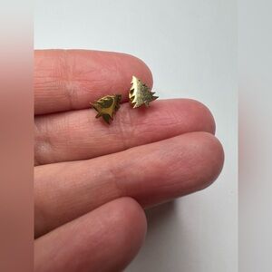 Gold Pine Tree Stud Earrings - Minimal Holiday Jewelry